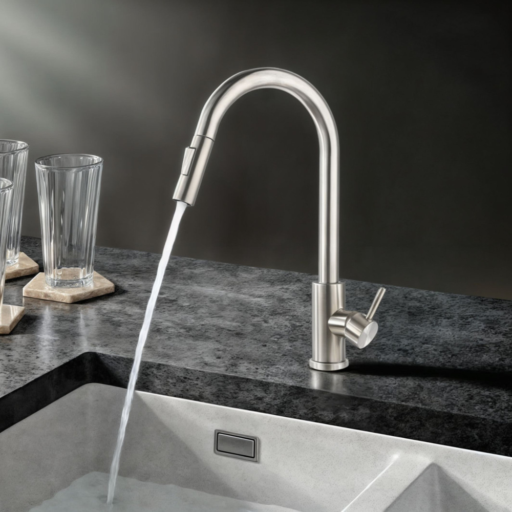 Смеситель для кухни, для раковины. Кран для кухни с гибким изливом ...