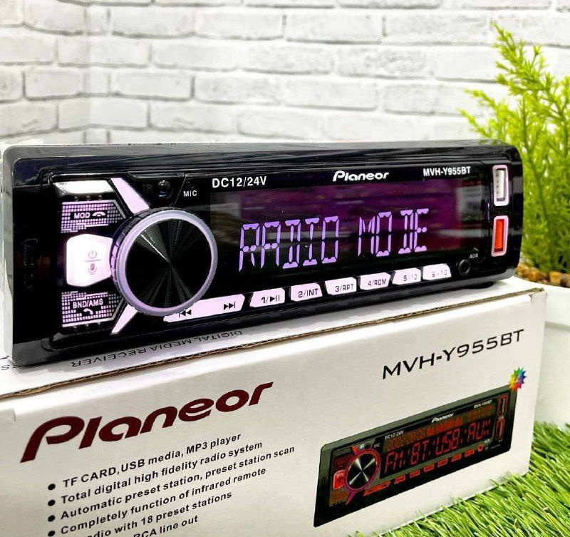 Автомагнитола "Planeor" MVH-Y955 BT 12 - 24 В с Bluetooth USB AUX поддержка 12V и 24V, 1 DIN с Bluetooth #1