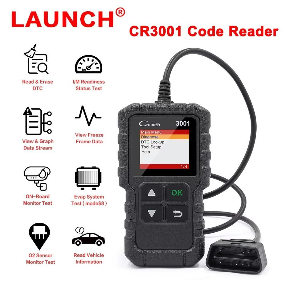 LAUNCH X431 CR3001 автоматический полный OBD2 OBDII считыватель кодов obd2 сканер  #1