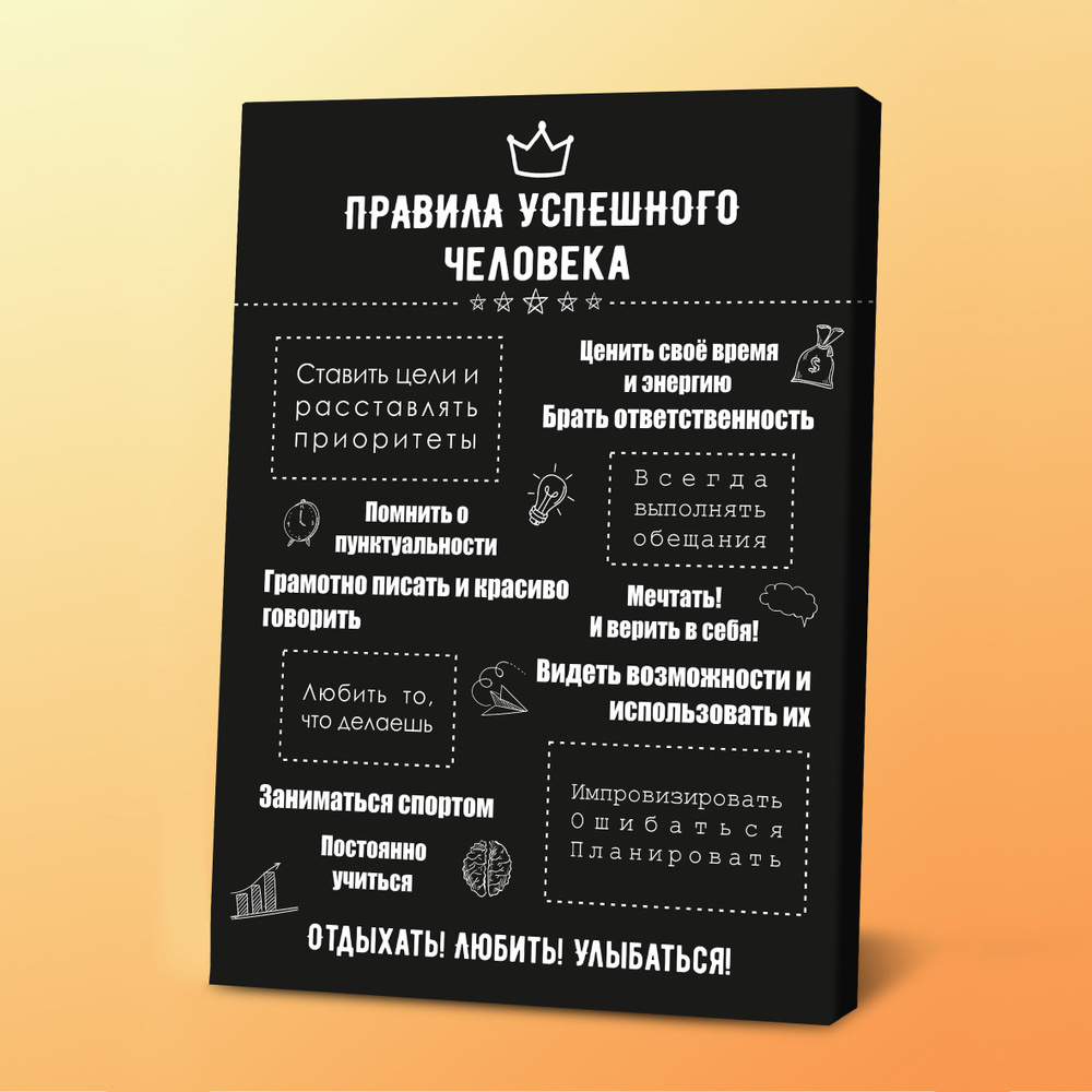 Картина Правила Успешного человека, 30х40 см, Порадуй #1