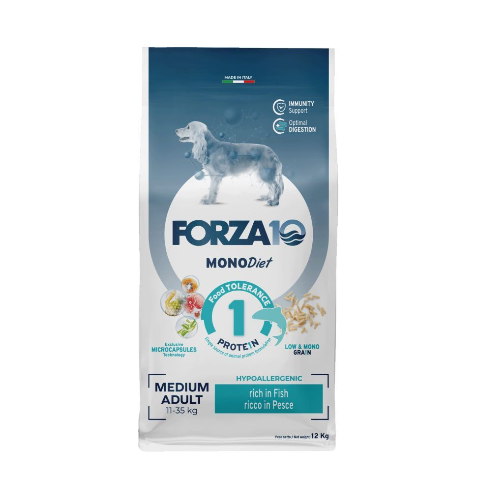 Forza10 MonoDiet Adult Medium Pesce Сухой корм для взрослых собак средних пород с рыбой 12 кг  #1