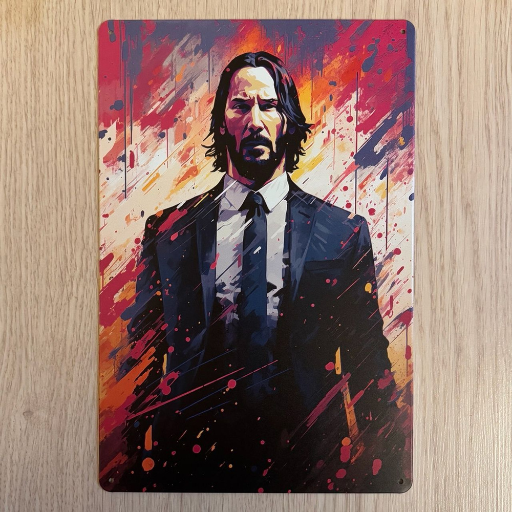 Табличка металлическая интерьерная Арт Джон Уик Киану Ривз Art John Wick  #1