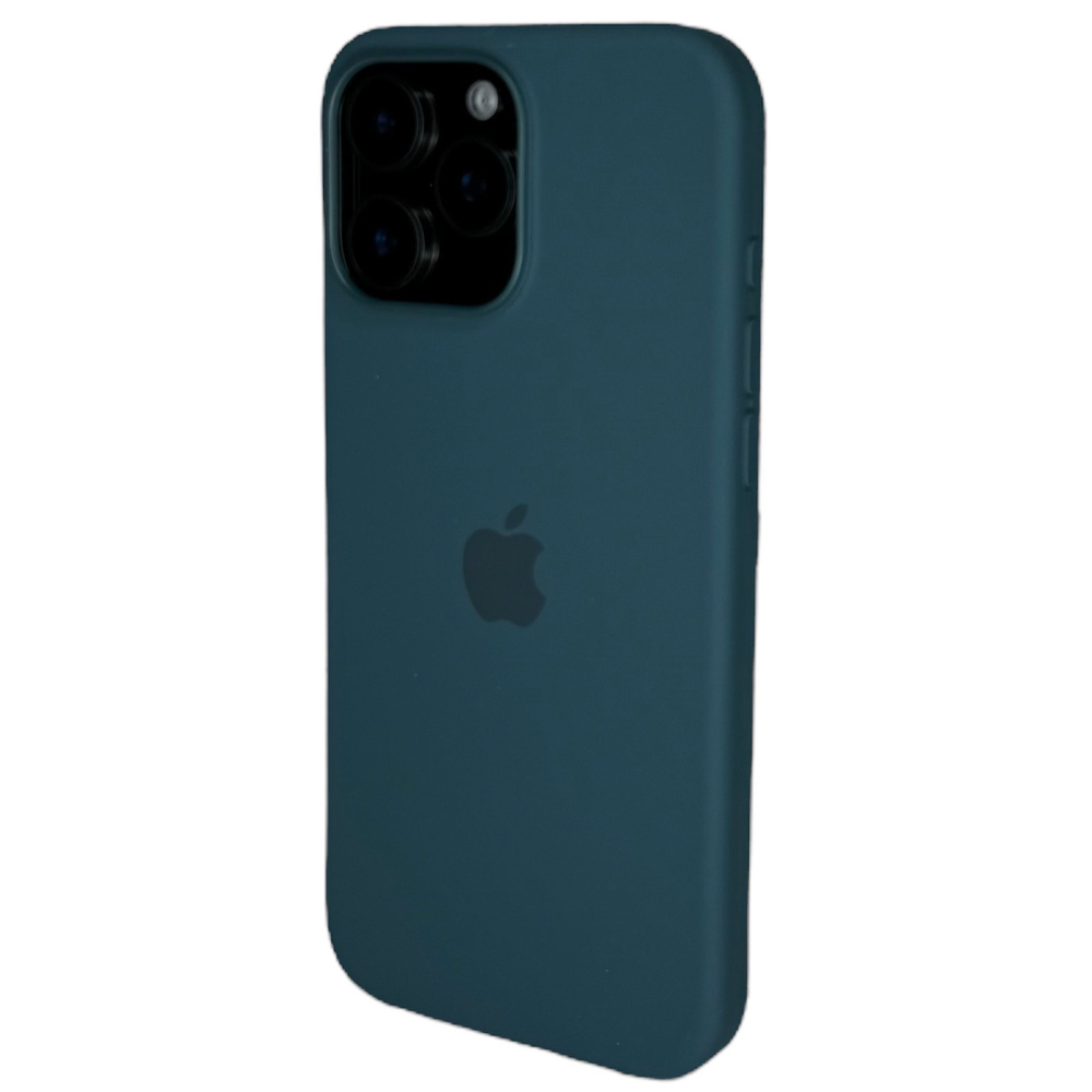 Silicone Case для Iphone 16 PRO, Оригинальный Силиконовый Чехол с MagSafe, с анимацией (NFС), цвет Зеленый #1