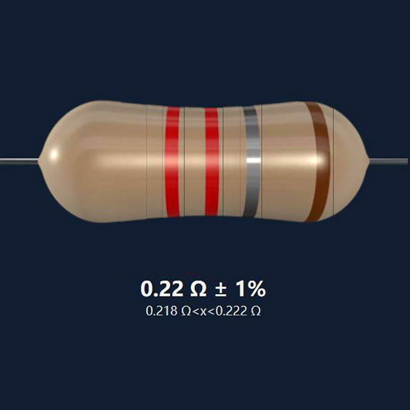 10 шт. 1/4W резистор на металлической пленке 0.22 Ом, точность 1%, номинальная мощность 0.25 Вт  #1