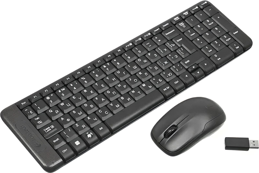 Logitech Комплект мышь + клавиатура беспроводная MK220, Русская ...