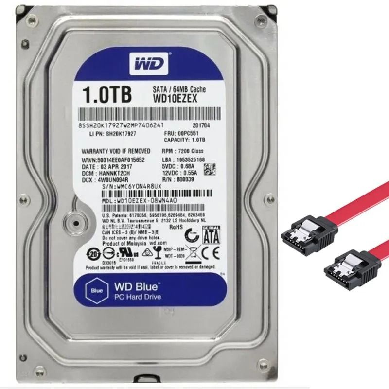 Western Digital 1 ТБ Внутренний жесткий диск WD10EZEX, 3.5", 7200 об/мин, SATA III 6 Гбит/с (WD10EZEX) #1