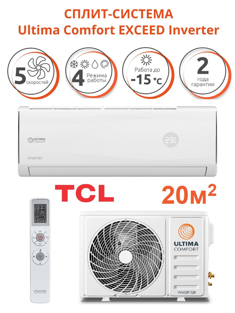 Сплит-система инверторная Ultima Comfort EXCEED Inverter (завод TCL), модель EXD-I07PN купить c доставкой на OZON по низкой цене (1849282828)