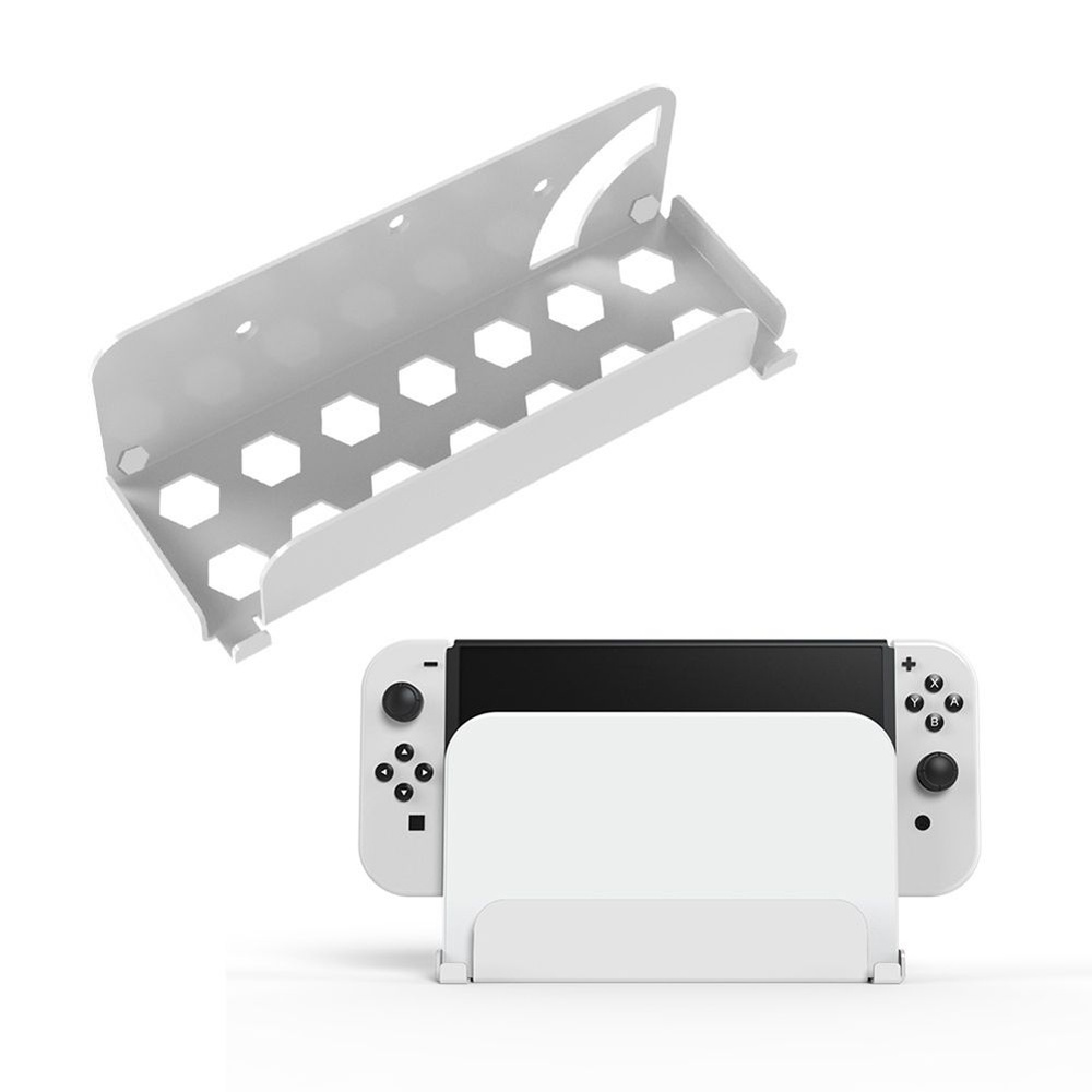 крепление на стену для Nintendo Switch OLED, белое, с отверстиями для вентиляции #1