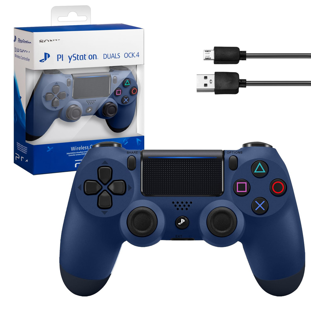 Джойстик PS4 DualShock беспроводной, Темно-синий #1