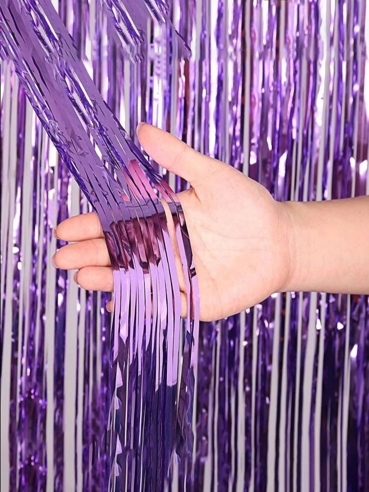Viva Dream Party! Дождик 200 см серый металлик, фиолетовый 1 шт #1