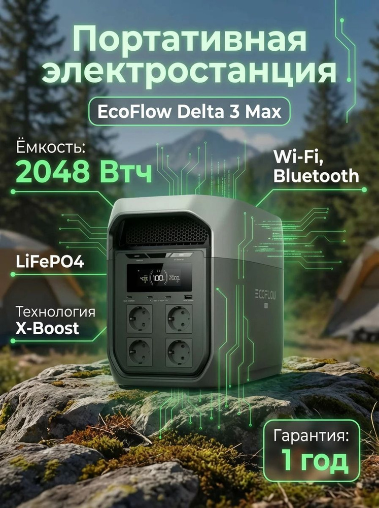5月12日発送13日着　ECOFLOW DELTA 3 Max 2048Wkh Портативная зарядная станция EcoFlow DELTA 3 Max 2048 Вт купить на
