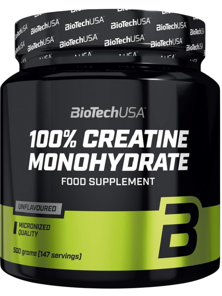 Креатин моногидрат BioTechUSA 100% Creatine Monohydrate 500 г, Увеличение силы, мышечной массы и выносливости #1