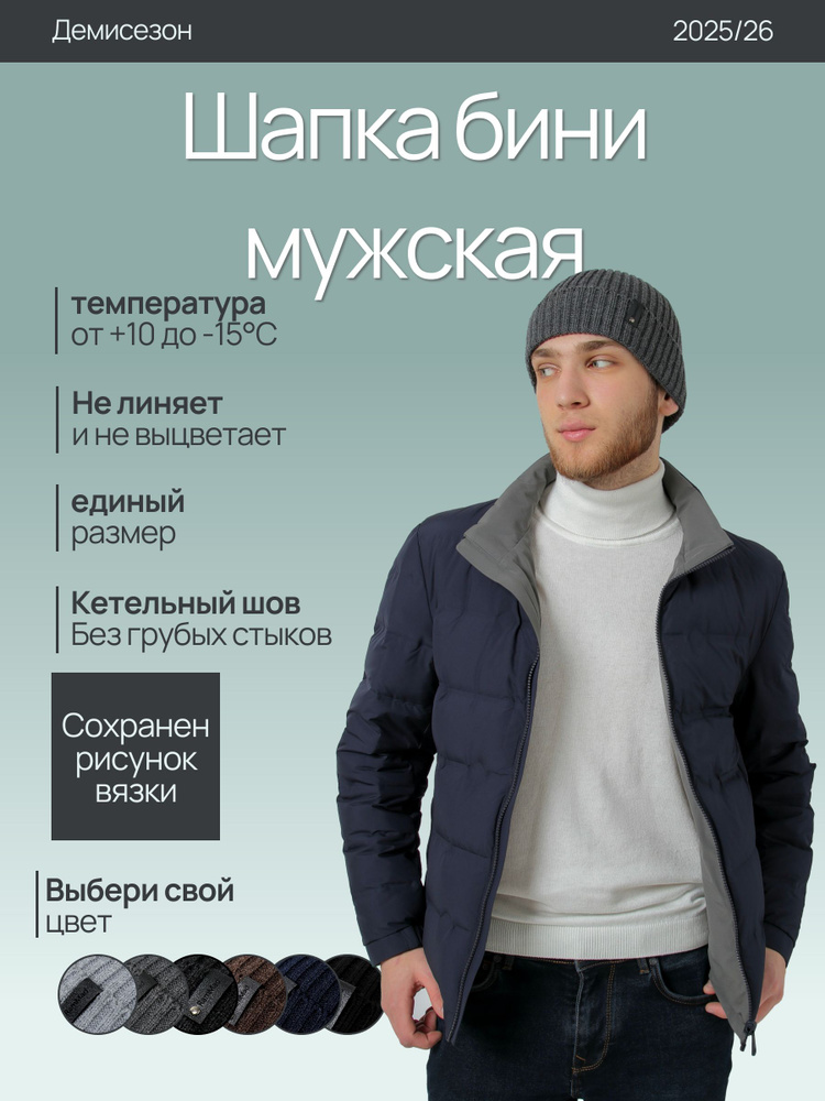 Шапка бини RamMad Шапки с отворотом #1