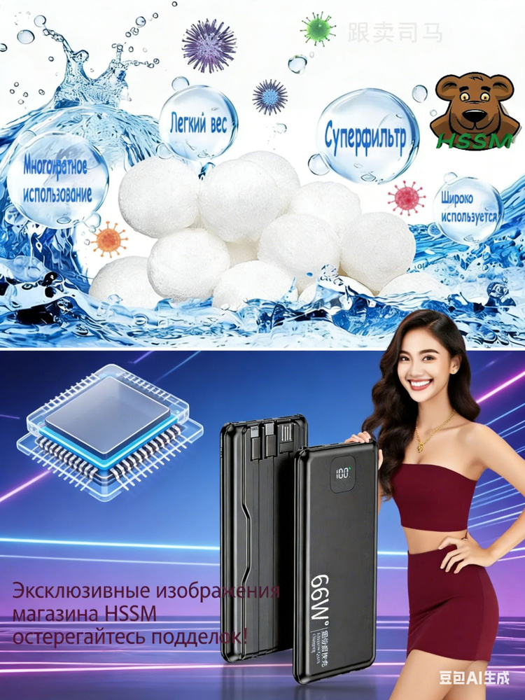 повербанк PowerBank Fast Charge 20000 мАч,Черный , с кабелем , Внешний аккумулятор #1