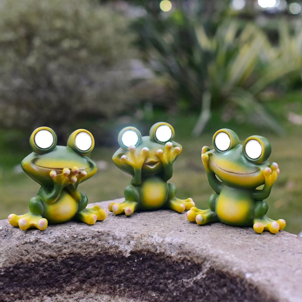 Садовая фигурка "Лягушки с огоньками" 13x7x12cm-3PCS, На газон - купить ...