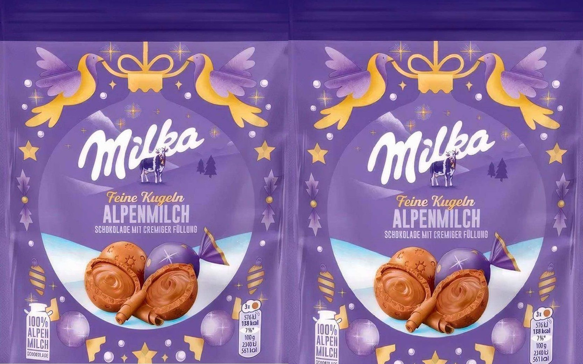 Шоколадные шарики Milka feine kugeln alpenm/шоколад 2штх86 гр(Германия ...