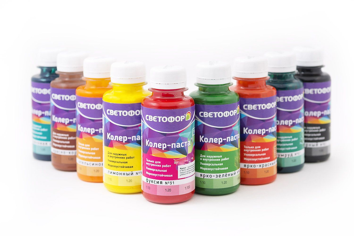 Колер для краски №13 БЕЖЕВЫЙ (0,1 л) СВЕТОФОР, колеровочная паста ...