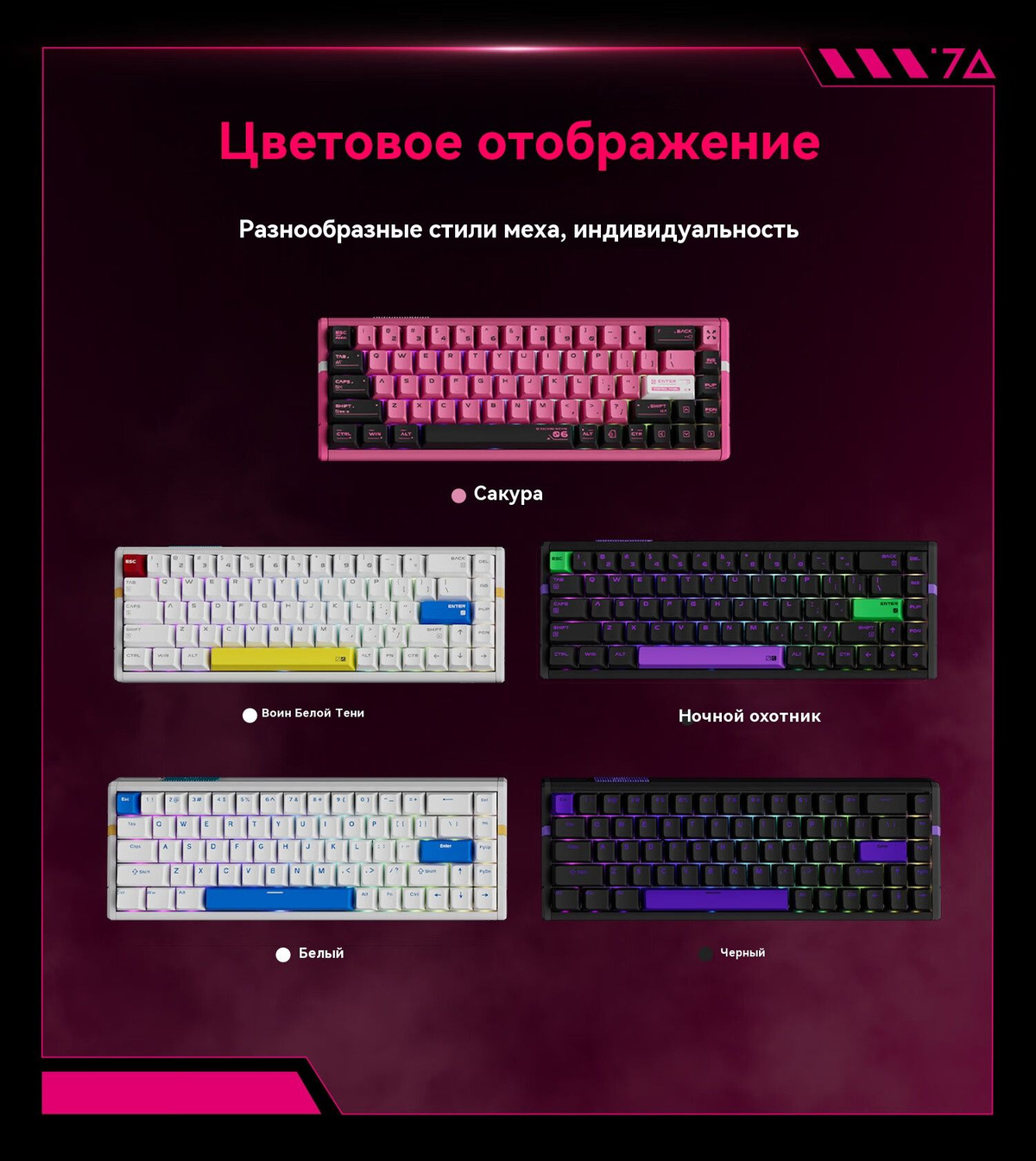 ATK Игровая клавиатура проводная RS6, Английская раскладка, черный ...