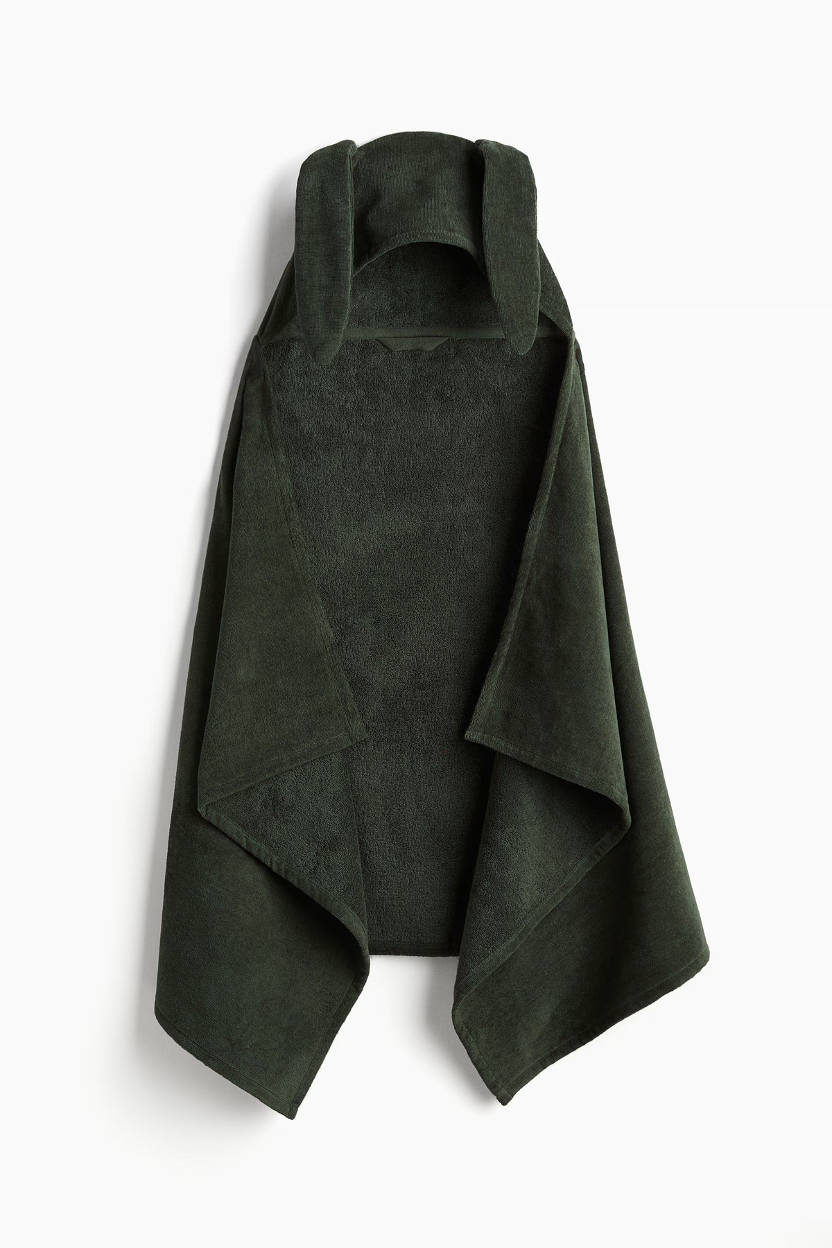 Детское полотенце с капюшоном и ушками H&M HOME, темно-зеленый, 70x130