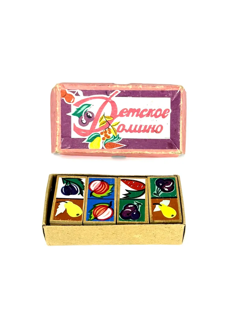 Настольная игра Детское ДОМИНО, дерево. СССР, винтаж, 1980 г., вариант