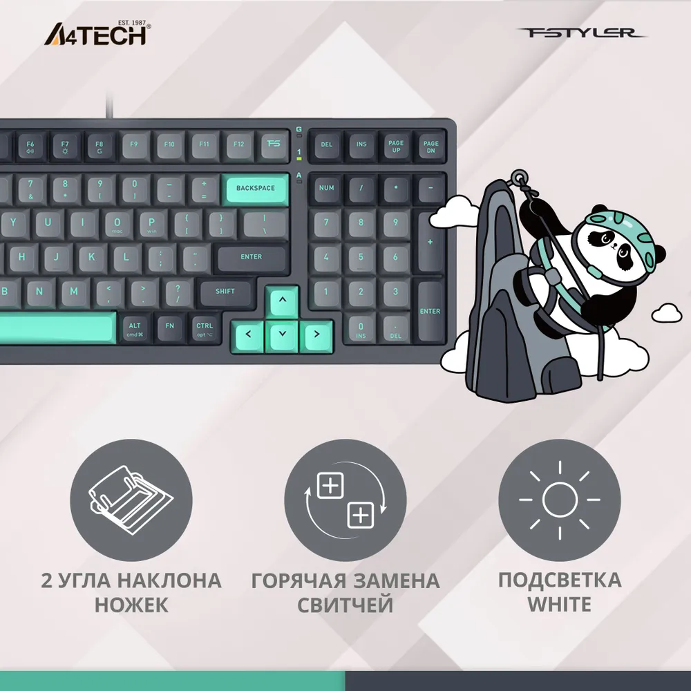 Keyboard A4Tech FS300, Mechanical, Linear SW, 98-keys, Doubl - ATEHNO