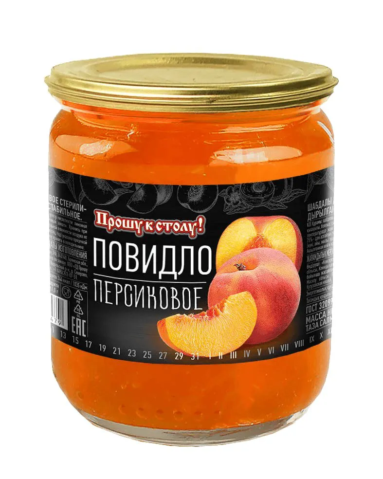 Повидло Прошу к столу! персиковое ГОСТ 600 1шт, 1 шт