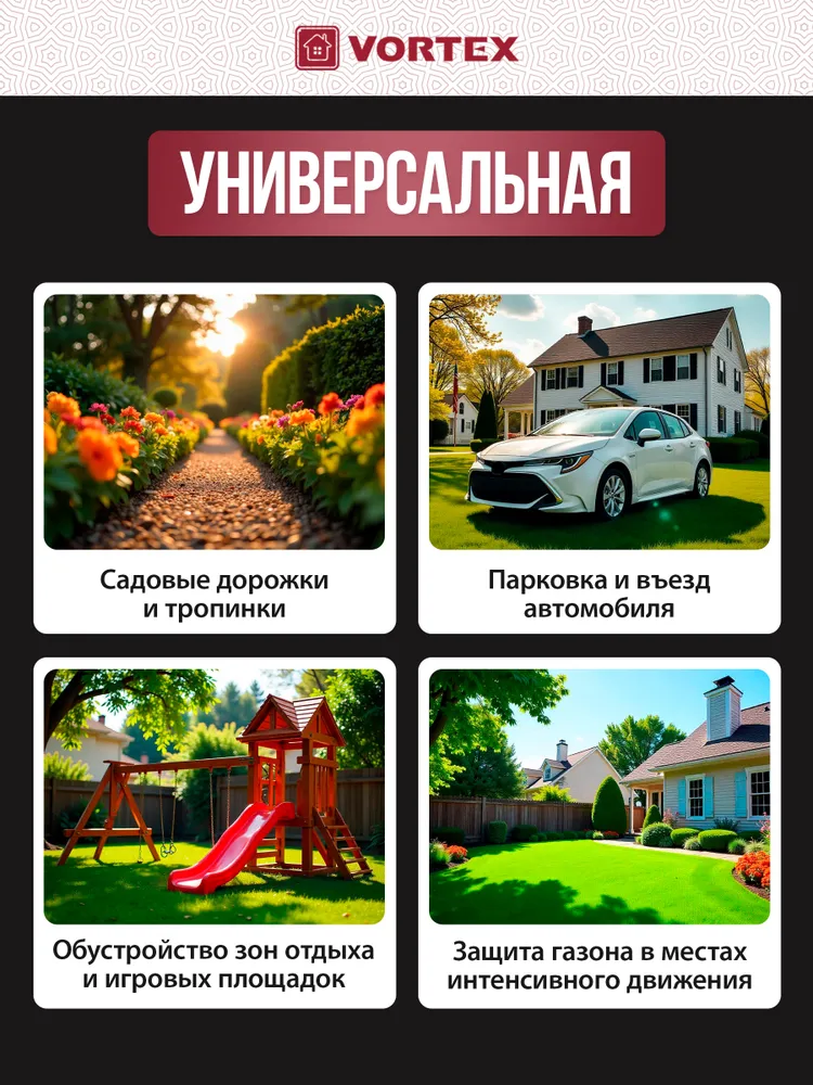 Садовая дорожка, газонная решетка для парковки и дорожек Vortex, вариант, фото 3