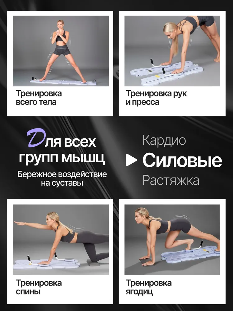 Тренажер-реформер многофункциональная фитнес доска, вариант, фото 6