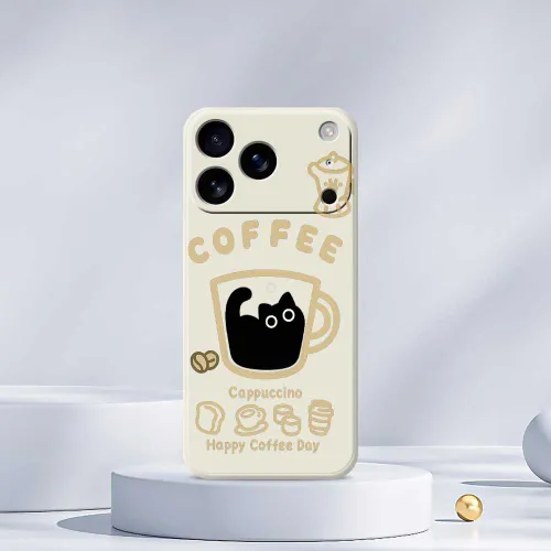 Мягкая оболочка из ТПУ в стиле кофейни с котами защищает телефон от царапин и подходит для iPhone 17