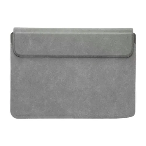 Защитный чехол для ноутбука из искусственной кожи, темно-серый, с подставкой, 15-16 дюймов