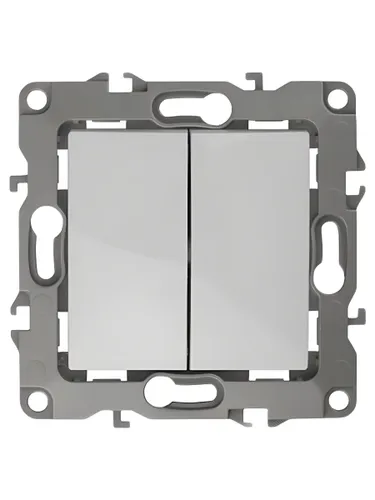 Выключатель двойной, 10АХ-250В IP20, белый IP20 Эра 12