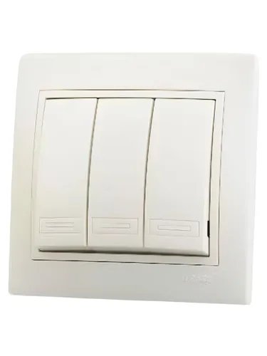 Lezard MIRA Выключатель тройной крем со вставкой