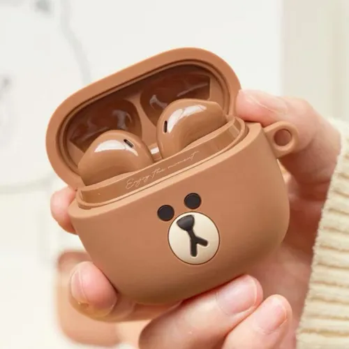 Наушники беспроводные с микрофоном, Bluetooth, темно-бежевый