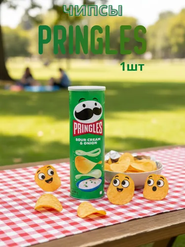 Чипсы Принглс со вкусом сметаны и лука 165 грамм 1 шт
