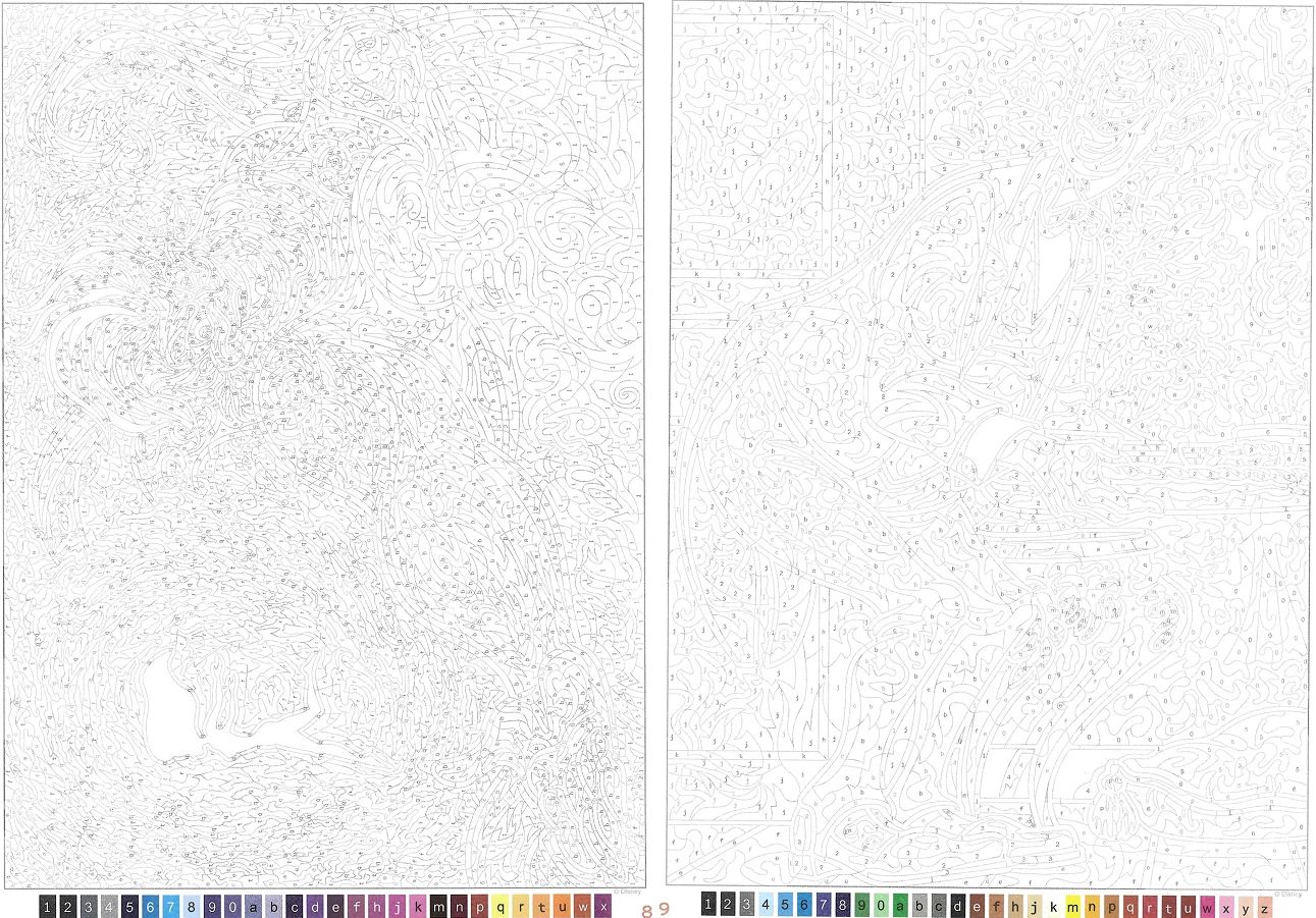 Раскраска по номерам Coloriages mysteres Disney - Hros & Mchants, la battle, 128стр.