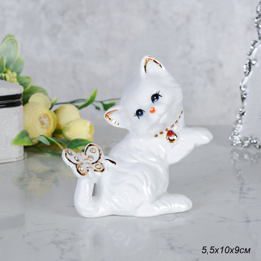 Статуэтка Кот, фарфор, 10 см