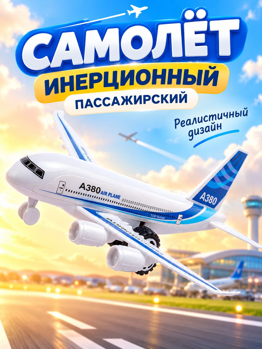 Самолет игрушка для мальчика / Самолет игрушка " Пассажирский "