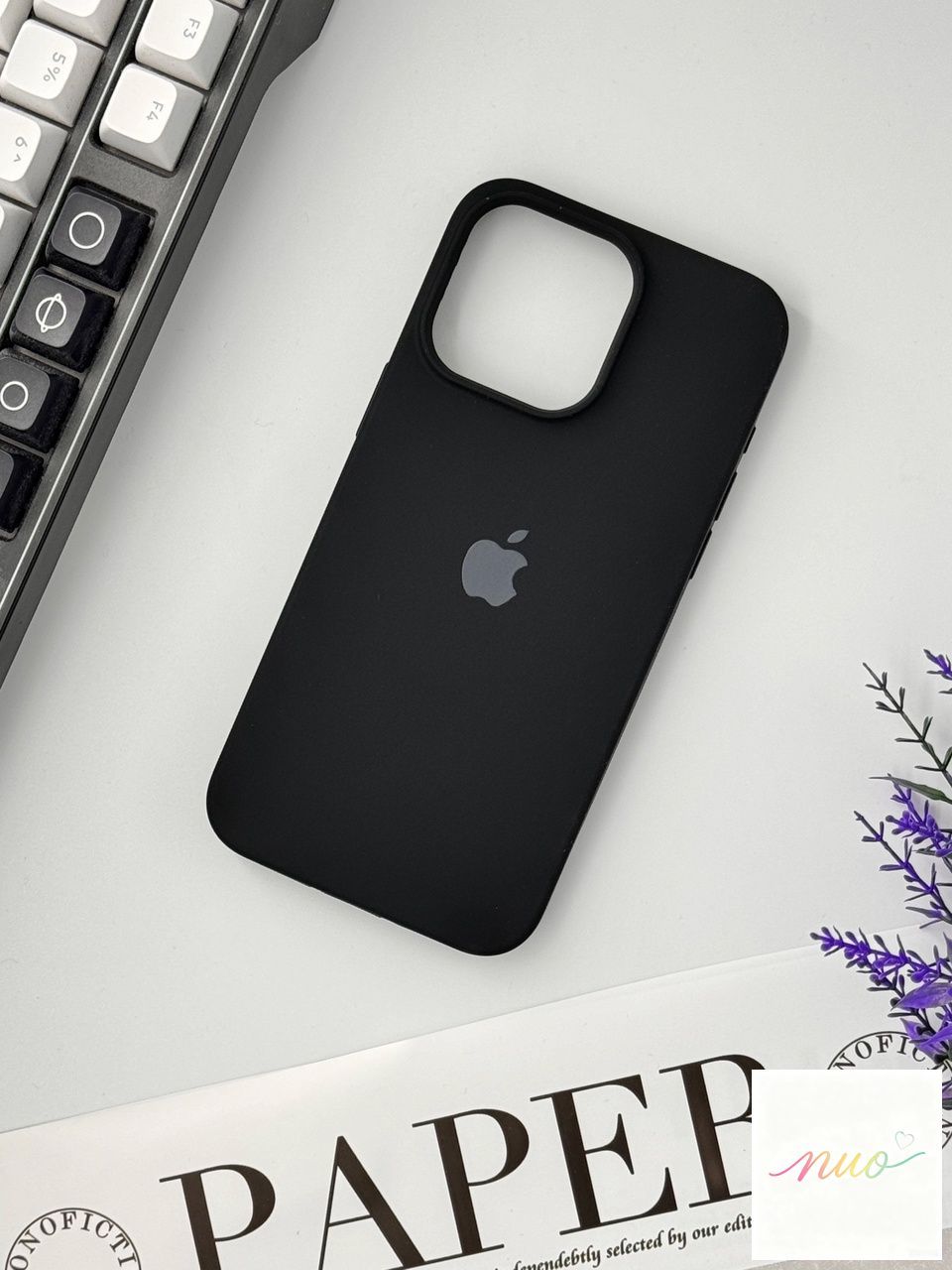 智能手机壳 用于 Apple iPhone 15 Pro Max, 硅胶, 黑色