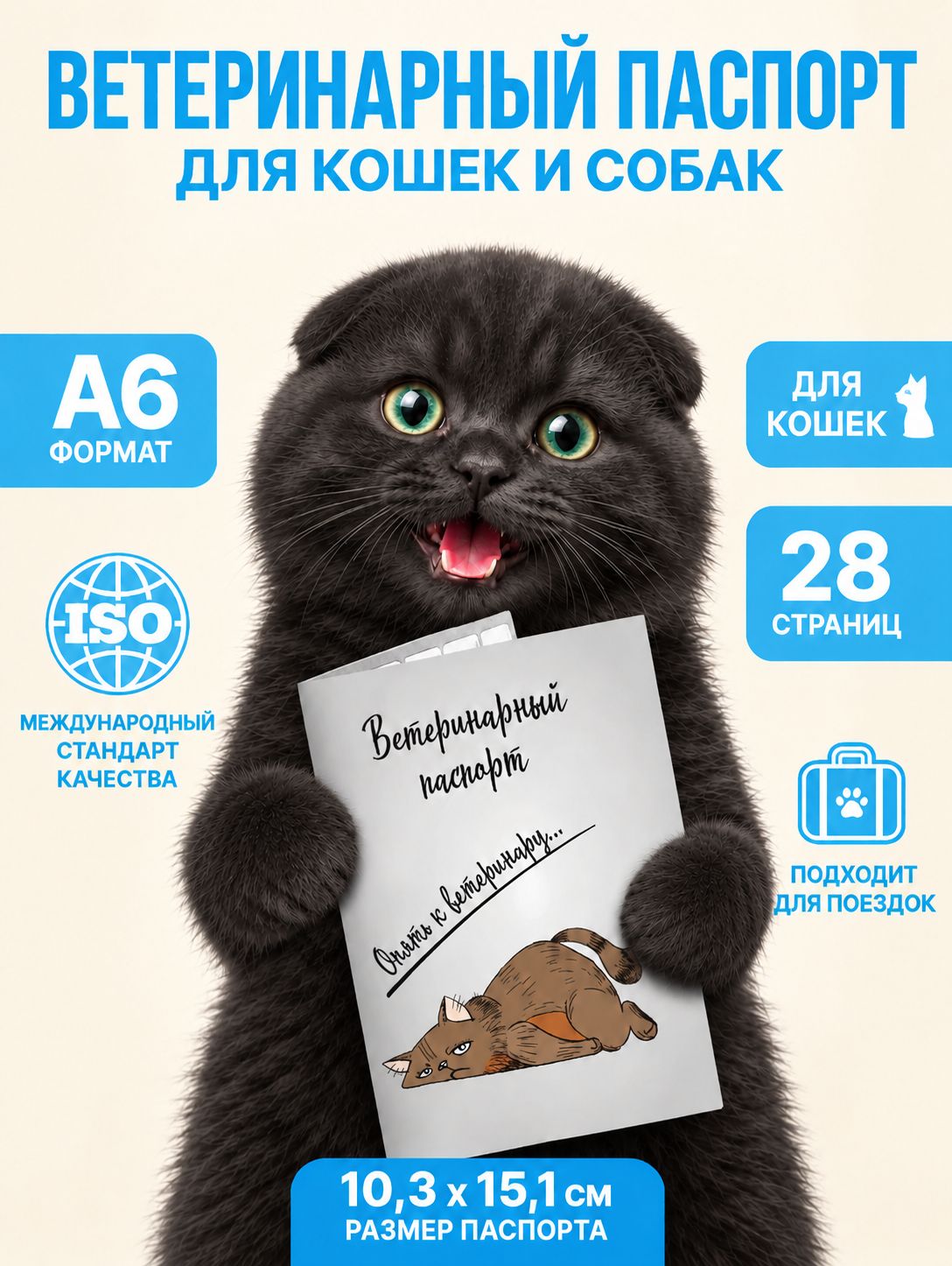 Ветеринарный паспорт международный универсальный Опять к ветеринару , 28 страниц