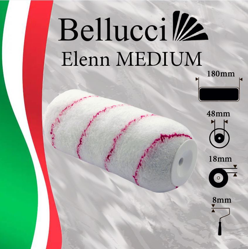 BELLUCCIElennMEDIUMВаликмалярныйдлякраскиизмикрофибры(180мм,бюгель8мм)
