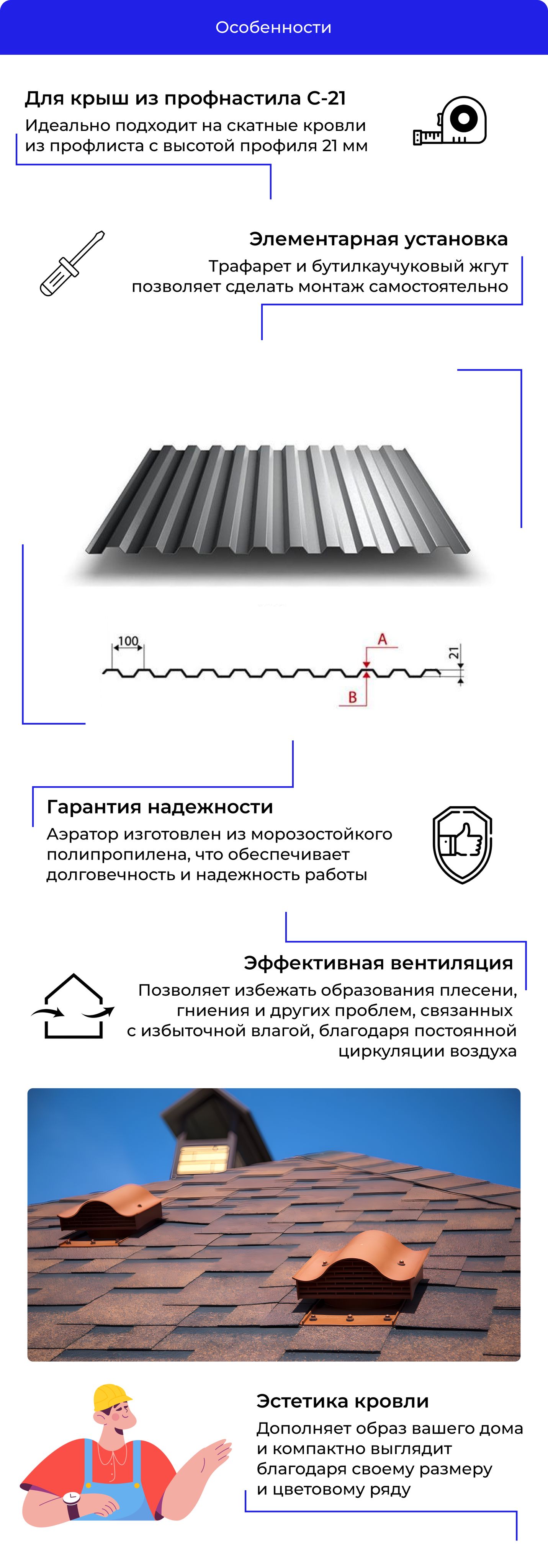 Аэраторы для плоской кровли