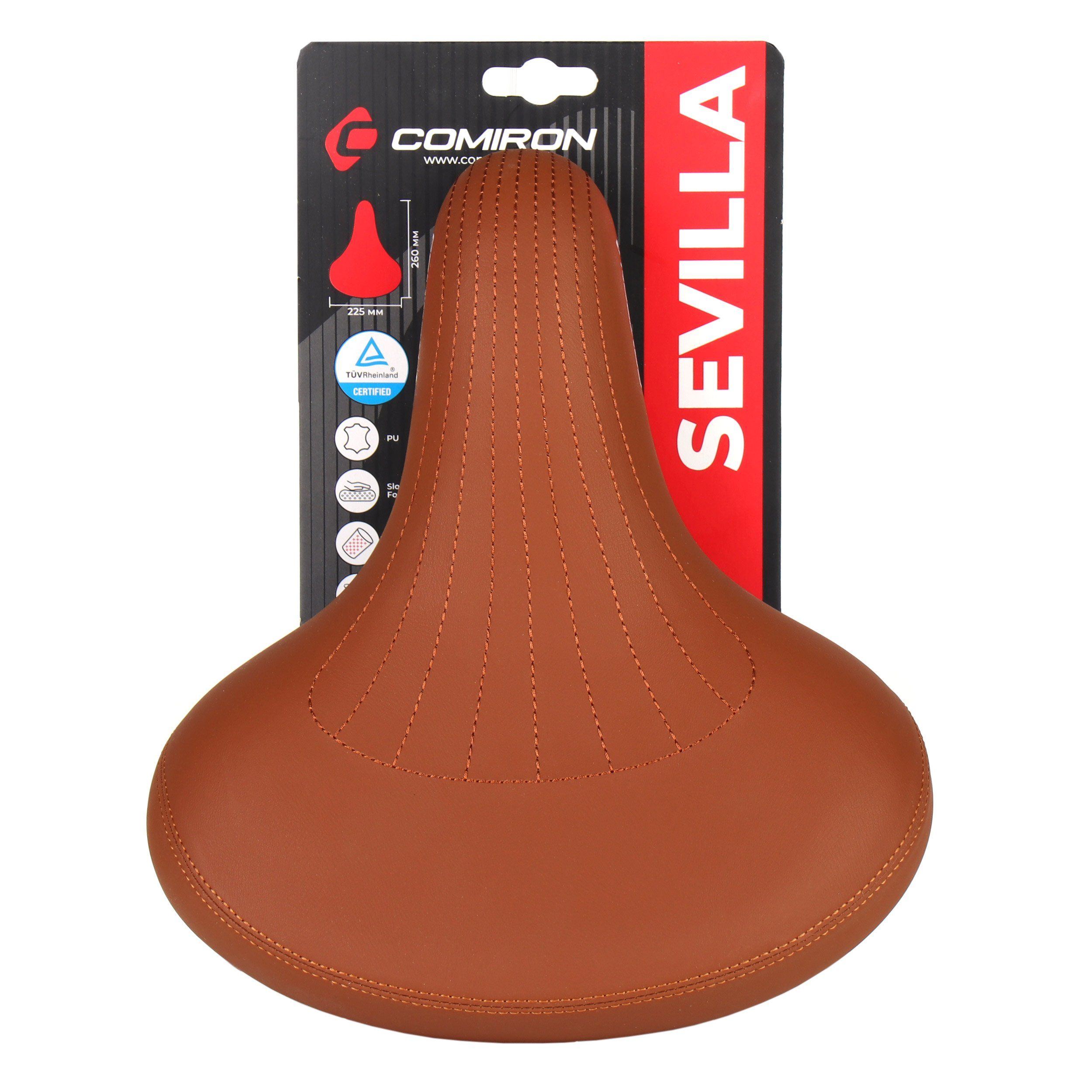 Седло велосипедное суперкомфортное COMIRON SEVILLA N802BR 260x225 мм Седло велосипедное суперкомфортное COMIRON SEVILLA N802BR 260x225 мм
