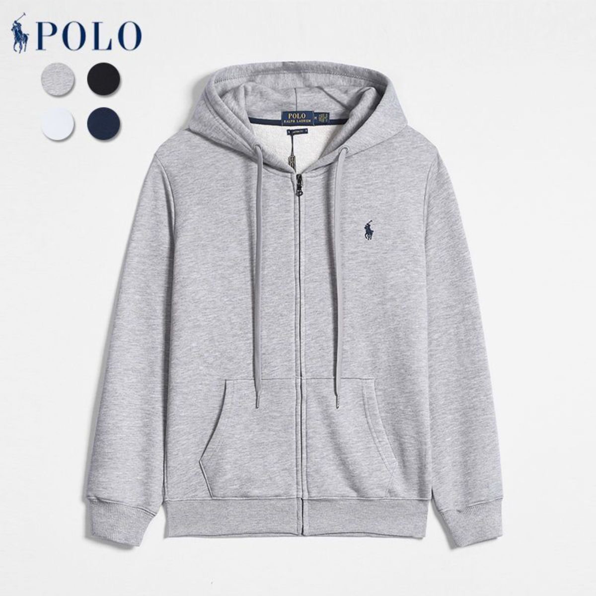 多睡眠障。未使用❗POLO RALPH LAUREN BP 2 170 Худи Polo Ralph Lauren, мужские, на молнии, серое, женские, с