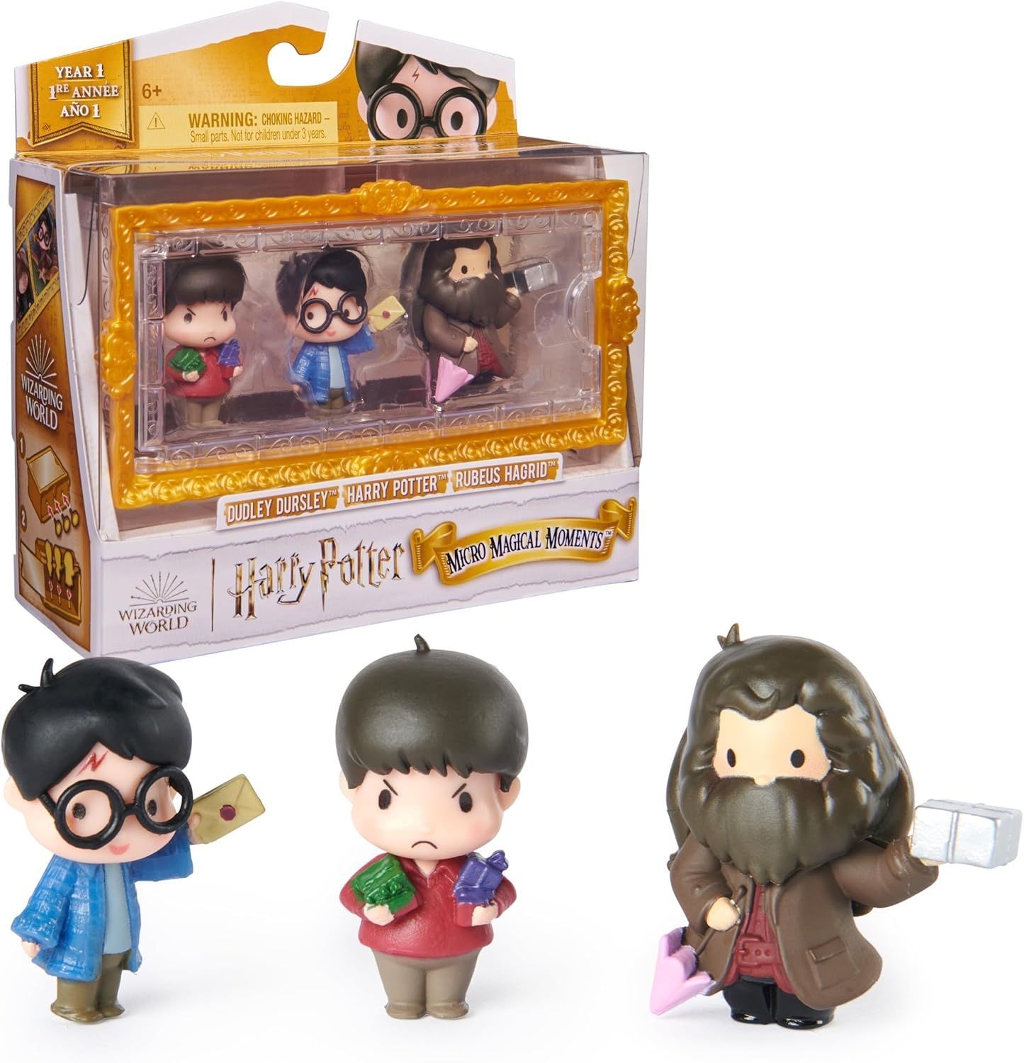 Набор Wizarding World Harry Potter: Micro Magical Moments с эксклюзивными фигурками Гарри Поттера, Хагрида и Дадли