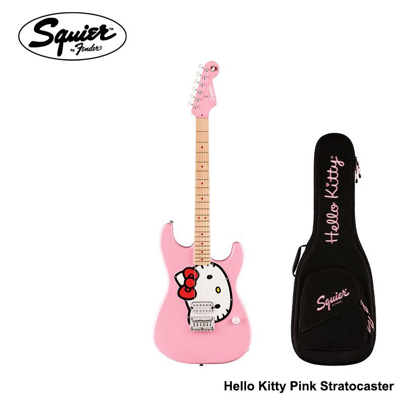 Squier Hello Kitty Pink Stratocaster 6-струнная электрогитара