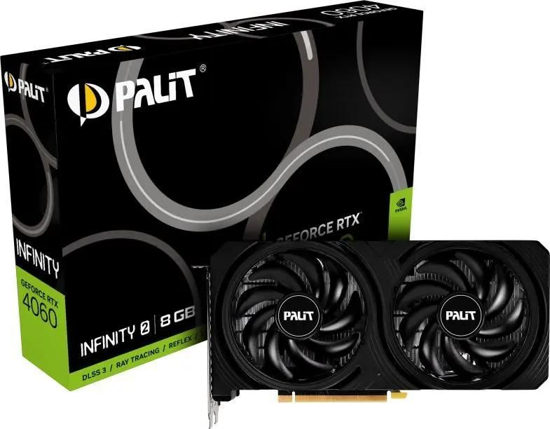 Видеокарта Palit GeForce RTX 4060, 8 ГБ PCI-E 4.0 x16 DisplayPort