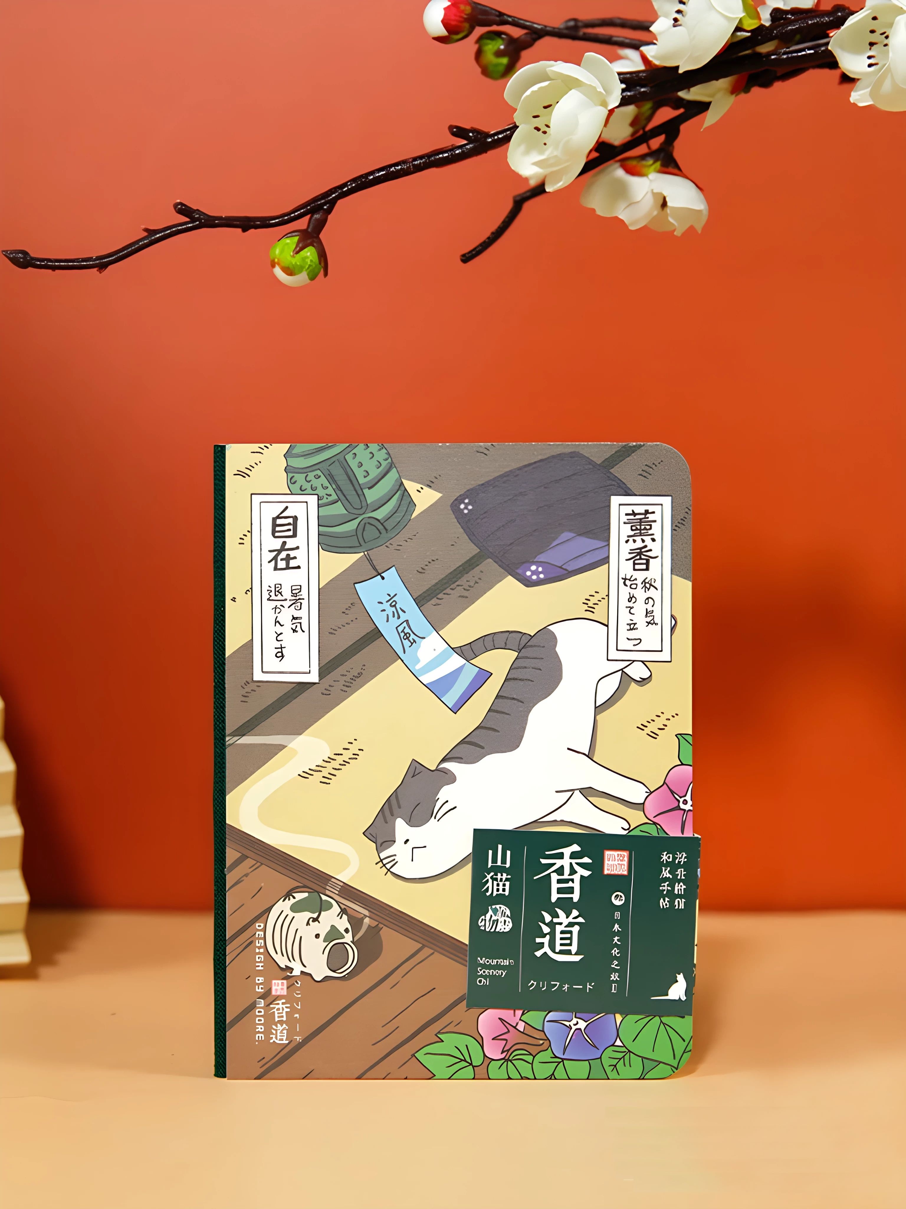 Блокнот/скетчбук(14.8x10.5см.)изсерии"Кошачьимемуары",Благовония