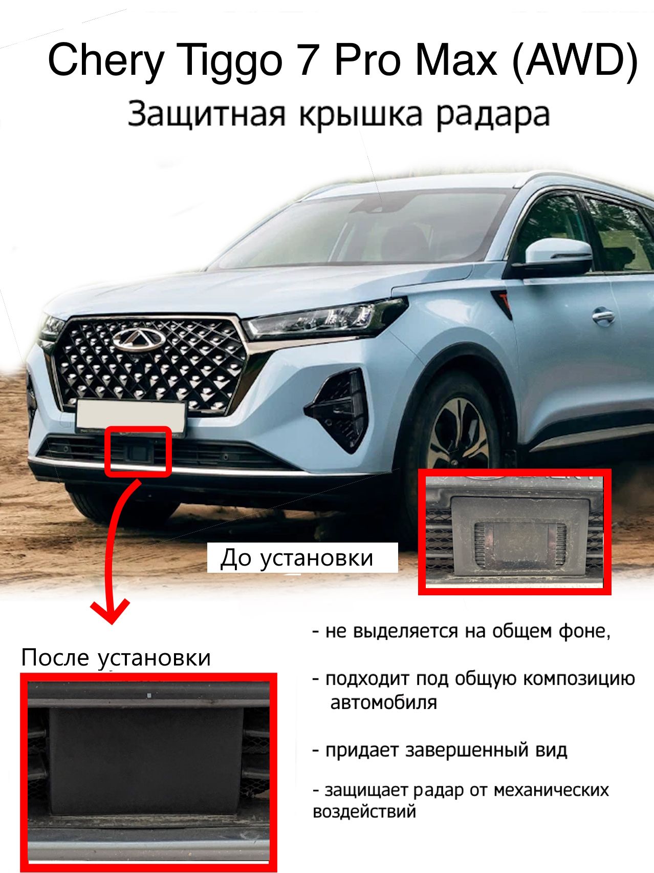 Защитнаякрышкалидара(радара)CHERYTiggo7ProMax