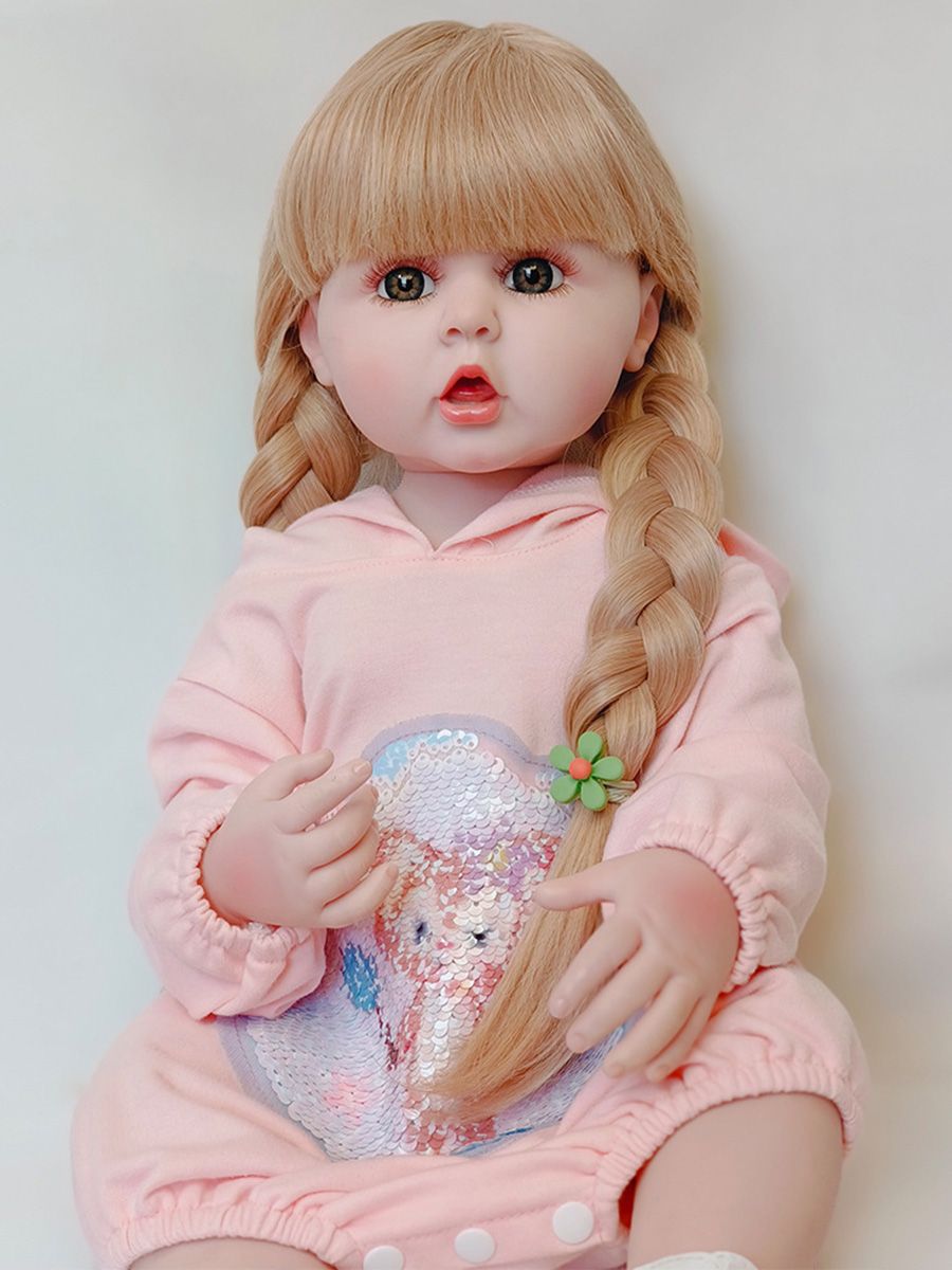 Куклареборнсиликонреалистичная55см,подходитдлякупанияиподвижнымиконечностями,подарокдлядевочкиот3лет