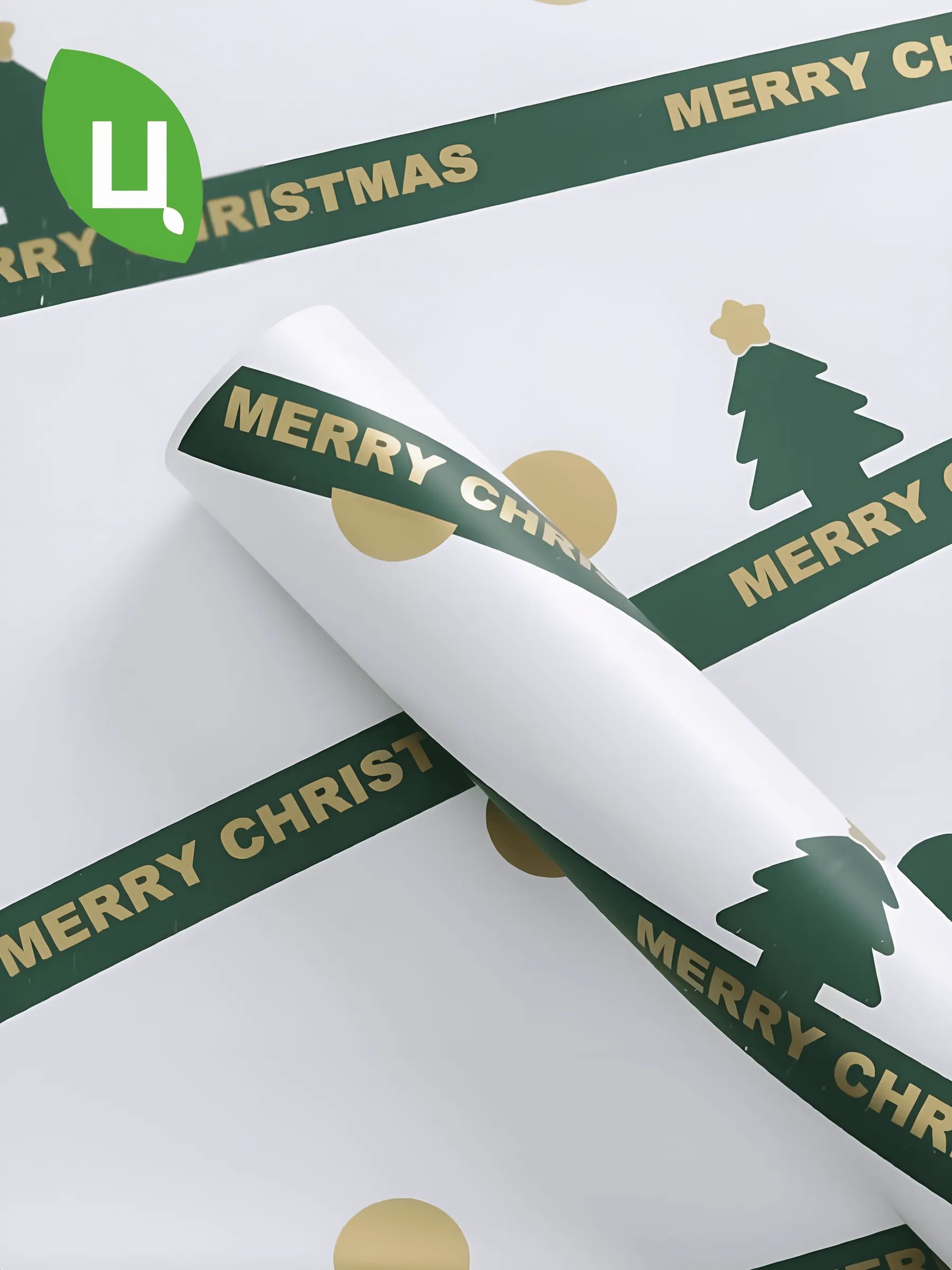 Пленка Merry Christmas в уп/20 штук Белый-Зелёный 58*58CM P.FSSDZ095 Китай